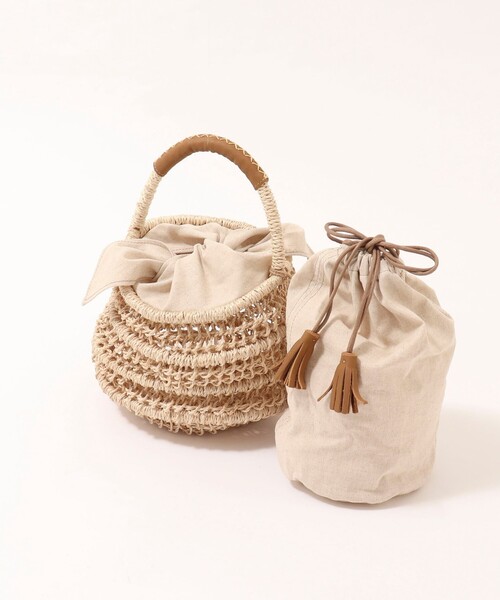 The Bagmati(ザバグマティ)の「【BAGMATI/ バグマティ】ミニマルシェかごバッグ(かごバッグ・レディース・ブラック/ベージュ・FREE)」の13枚目の写真