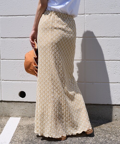 FREAK'S STORE（フリークスストア）の「フラワーストレッチ マーメイドスカート（スカート・レディース・ナチュラル/オフホワイト/ブラック/チャコールグレー・ﾌﾘ-）」の16枚目の写真