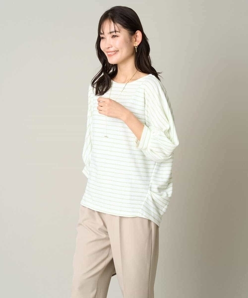 a.v.v(アーヴェヴェ)の「ボーダードルマンカットソー(Tシャツ/カットソー・レディース・ライトグレー/ミント/アイボリー・36/38/42/40/34)」の10枚目の写真