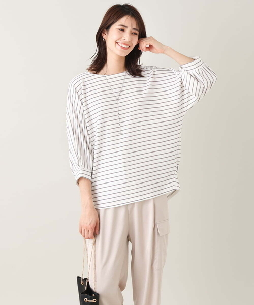 a.v.v(アーヴェヴェ)の「ボーダードルマンカットソー(Tシャツ/カットソー・レディース・ライトグレー/ミント/アイボリー・36/38/42/40/34)」の22枚目の写真