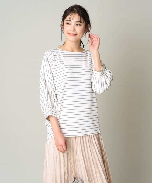 a.v.v(アーヴェヴェ)の「ボーダードルマンカットソー(Tシャツ/カットソー・レディース・ライトグレー/ミント/アイボリー・36/38/42/40/34)」の19枚目の写真