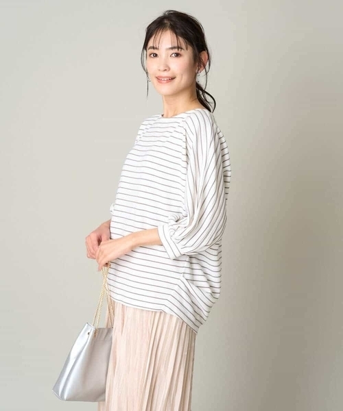 a.v.v(アーヴェヴェ)の「ボーダードルマンカットソー(Tシャツ/カットソー・レディース・ライトグレー/ミント/アイボリー・36/38/42/40/34)」の16枚目の写真