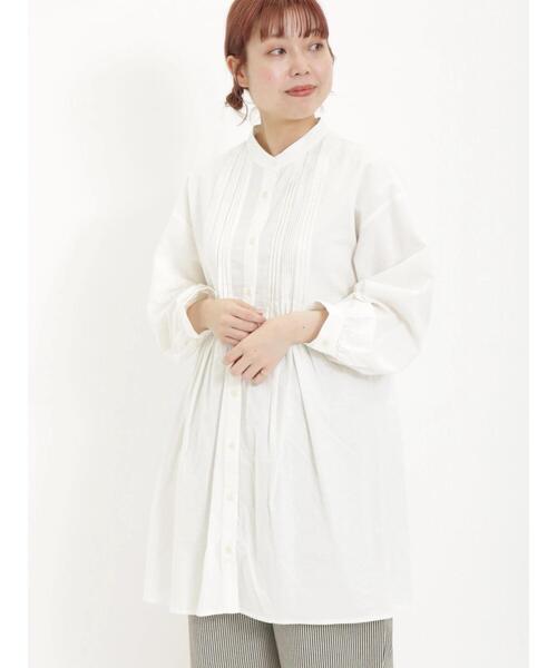 Samansa Mos2（サマンサ モスモス）の「ランダムピンタックチュニック（チュニック・レディース・オフホワイト/チャコールグレー/イエロー/カーキ・F）」の5枚目の写真