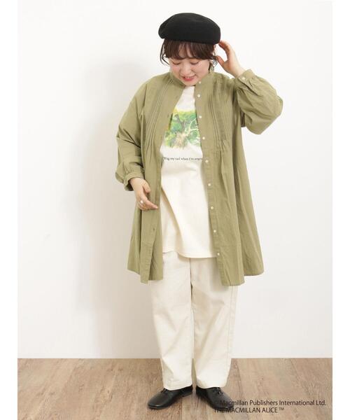 Samansa Mos2（サマンサ モスモス）の「ランダムピンタックチュニック（チュニック・レディース・オフホワイト/チャコールグレー/イエロー/カーキ・F）」の7枚目の写真