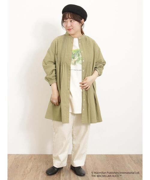 Samansa Mos2（サマンサ モスモス）の「ランダムピンタックチュニック（チュニック・レディース・オフホワイト/チャコールグレー/イエロー/カーキ・F）」の8枚目の写真