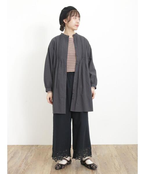 Samansa Mos2（サマンサ モスモス）の「ランダムピンタックチュニック（チュニック・レディース・オフホワイト/チャコールグレー/イエロー/カーキ・F）」の9枚目の写真