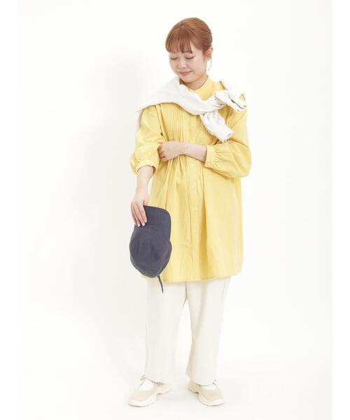 Samansa Mos2（サマンサ モスモス）の「ランダムピンタックチュニック（チュニック・レディース・オフホワイト/チャコールグレー/イエロー/カーキ・F）」の14枚目の写真