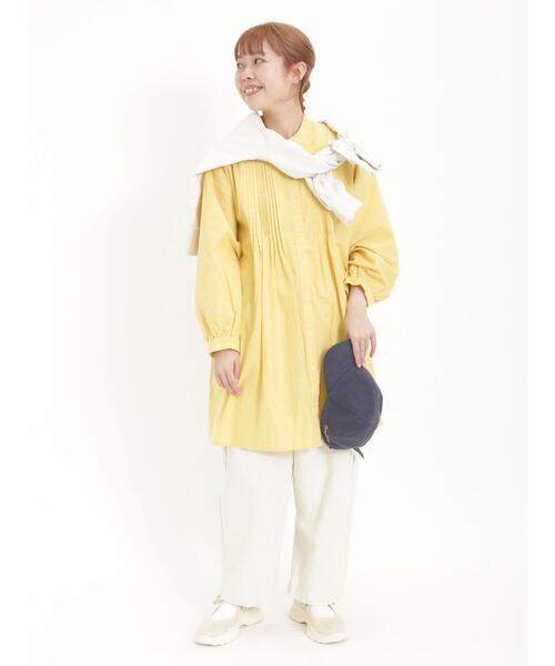 Samansa Mos2（サマンサ モスモス）の「ランダムピンタックチュニック（チュニック・レディース・オフホワイト/チャコールグレー/イエロー/カーキ・F）」の15枚目の写真