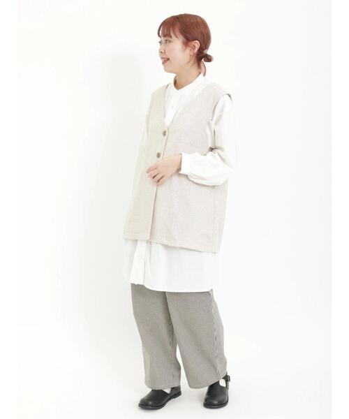 Samansa Mos2（サマンサ モスモス）の「ランダムピンタックチュニック（チュニック・レディース・オフホワイト/チャコールグレー/イエロー/カーキ・F）」の21枚目の写真