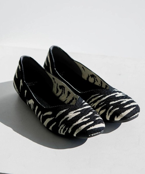 AMERICAN HOLIC（アメリカンホリック）の「ニットバレエシューズ（パンプス・レディース・グリーン/ブラック/マルチ/ドット・M/L/S）」の3枚目の写真