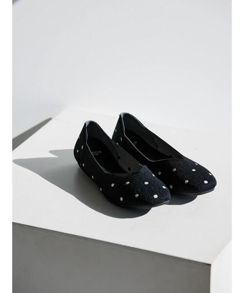 AMERICAN HOLIC（アメリカンホリック）の「ニットバレエシューズ（パンプス・レディース・グリーン/ブラック/マルチ/ドット・M/L/S）」の16枚目の写真