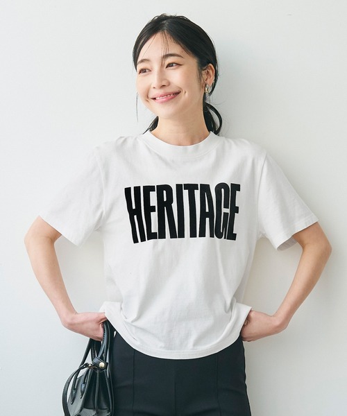 coca(coca)(コカ)の「フロッキープリントTシャツ(Tシャツ/カットソー・レディース・チャコール/ホワイト・M/L)」の1枚目の写真