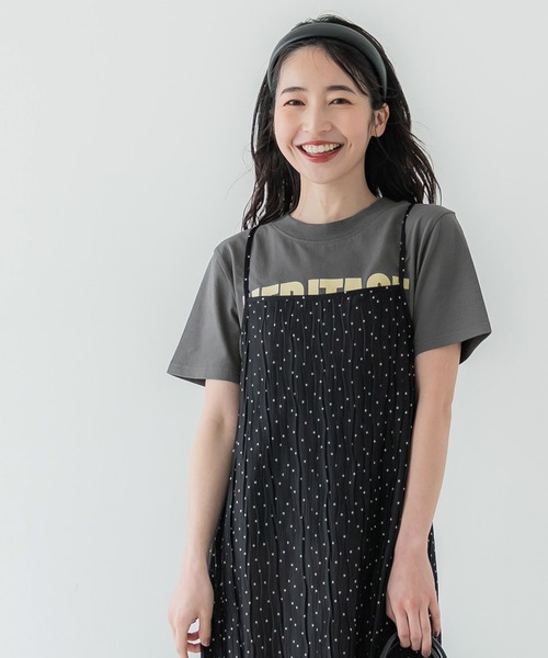 coca(coca)(コカ)の「フロッキープリントTシャツ(Tシャツ/カットソー・レディース・チャコール/ホワイト・M/L)」の12枚目の写真