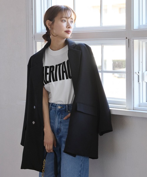 coca(coca)(コカ)の「フロッキープリントTシャツ(Tシャツ/カットソー・レディース・チャコール/ホワイト・M/L)」の6枚目の写真