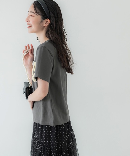 coca(coca)(コカ)の「フロッキープリントTシャツ(Tシャツ/カットソー・レディース・チャコール/ホワイト・M/L)」の8枚目の写真