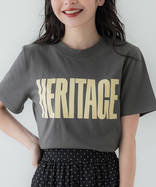 coca(coca)(コカ)の「フロッキープリントTシャツ(Tシャツ/カットソー・レディース・チャコール/ホワイト・M/L)」の9枚目の写真