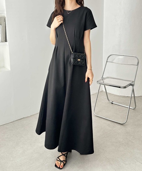 GeeRA（ジーラ）の「着痩せしたいならこれ！前後2WAYハーフジップキーネックフロントタックワンピース（ワンピース・レディース・チャコール/ブラック/モカ/オートミール/ネイビー・SMALL/MEDIUM/LARGE/X-LARGE）」の15枚目の写真