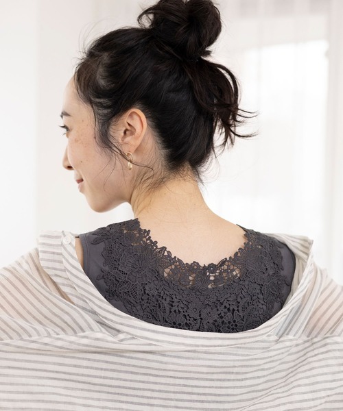studio CLIP（スタディオクリップ）の「2WAYレースタンクトップ[プチ・プラスサイズあり]（タンクトップ・レディース・スモーク/ライトグレー/アイボリー/カーキ/オフホワイト/イエロー/ラベンダー/モカ/ブラック・X-LARGE/XXX-LARGE/LARGE/MEDIUM/XX-LARGE/PF）」の9枚目の写真