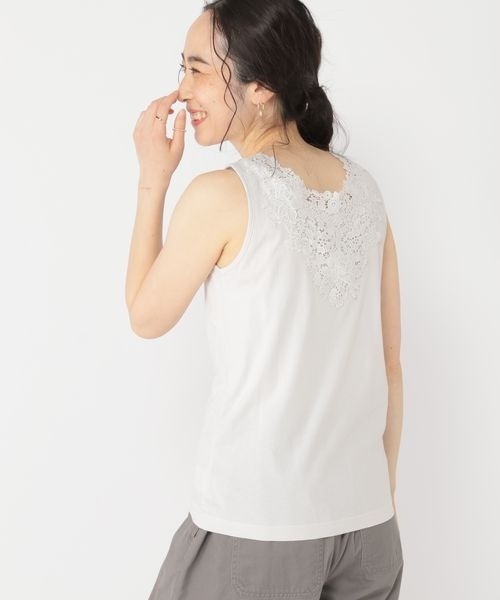 studio CLIP（スタディオクリップ）の「2WAYレースタンクトップ[プチ・プラスサイズあり]（タンクトップ・レディース・スモーク/ライトグレー/アイボリー/カーキ/オフホワイト/イエロー/ラベンダー/モカ/ブラック・X-LARGE/XXX-LARGE/LARGE/MEDIUM/XX-LARGE/PF）」の10枚目の写真