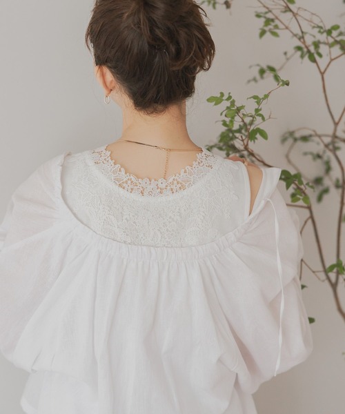 studio CLIP（スタディオクリップ）の「2WAYレースタンクトップ[プチ・プラスサイズあり]（タンクトップ・レディース・スモーク/ライトグレー/アイボリー/カーキ/オフホワイト/イエロー/ラベンダー/モカ/ブラック・X-LARGE/XXX-LARGE/LARGE/MEDIUM/XX-LARGE/PF）」の13枚目の写真