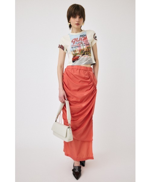 MOUSSY（マウジー）の「DRAWSTRING GATHER スカート（スカート・レディース・ホワイト/ブラック/オレンジ・1/2）」の12枚目の写真