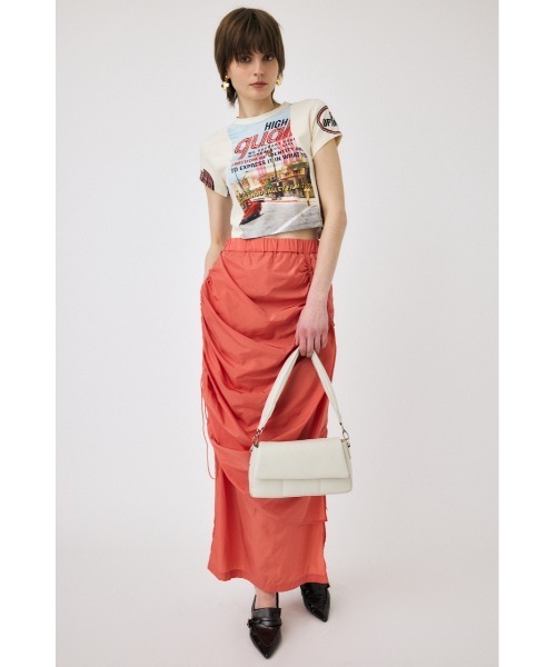 MOUSSY（マウジー）の「DRAWSTRING GATHER スカート（スカート・レディース・ホワイト/ブラック/オレンジ・1/2）」の14枚目の写真