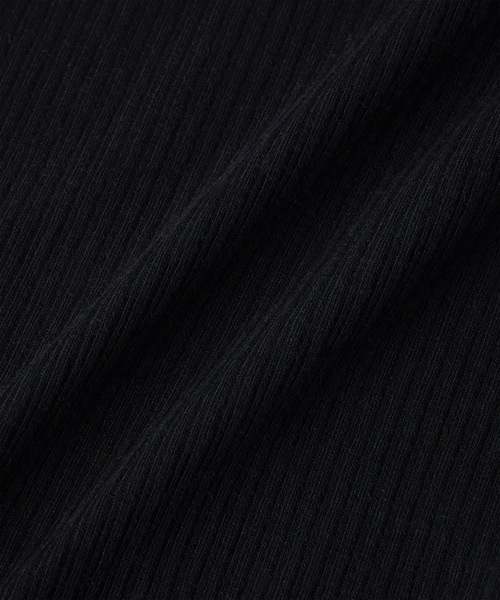 Priv. Spoons Club（プライベートスプーンズクラブ）の「cashmere silk blend long sleeve / カシミヤシルクブレンド Uネック長袖リブカットソー（トップス単品/セットアップ可能）（Tシャツ/カットソー・レディース・ブラック/グレー・FREE）」の3枚目の写真