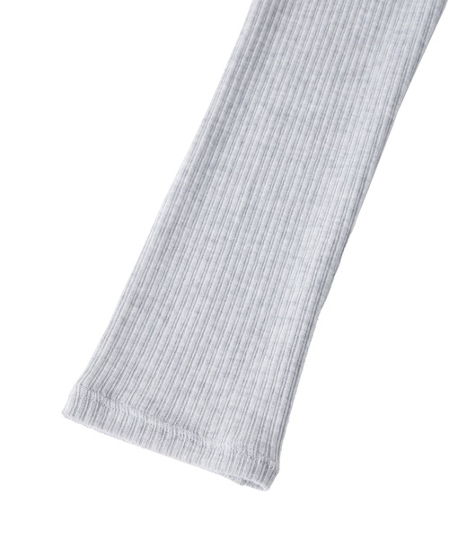 Priv. Spoons Club（プライベートスプーンズクラブ）の「cashmere silk blend long sleeve / カシミヤシルクブレンド Uネック長袖リブカットソー（トップス単品/セットアップ可能）（Tシャツ/カットソー・レディース・ブラック/グレー・FREE）」の9枚目の写真