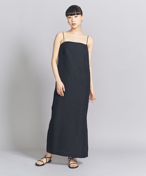 BEAUTY&YOUTH UNITED ARROWS（ビューティーアンドユースユナイテッドアローズ）の「バックオープン キャミワンピース（ワンピース・レディース・ブラック/ネイビー・S/M）」の4枚目の写真