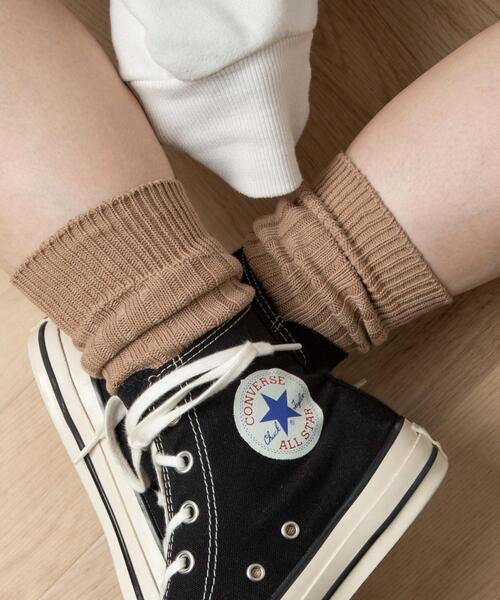 WEGO（ウィゴー）の「WEGO/ローゲージソックス（ソックス/靴下・レディース・ライトグレー/オフホワイト/ホワイト/サックスブルー/ピンク/ベージュ/ブラック・23-25cm）」の5枚目の写真