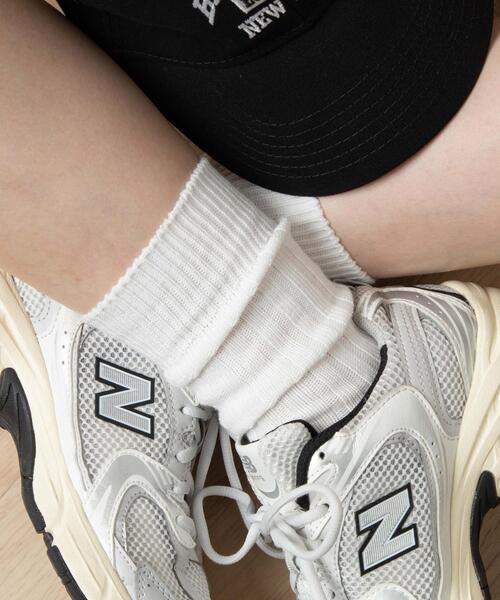 WEGO（ウィゴー）の「WEGO/ローゲージソックス（ソックス/靴下・レディース・ライトグレー/オフホワイト/ホワイト/サックスブルー/ピンク/ベージュ/ブラック・23-25cm）」の2枚目の写真