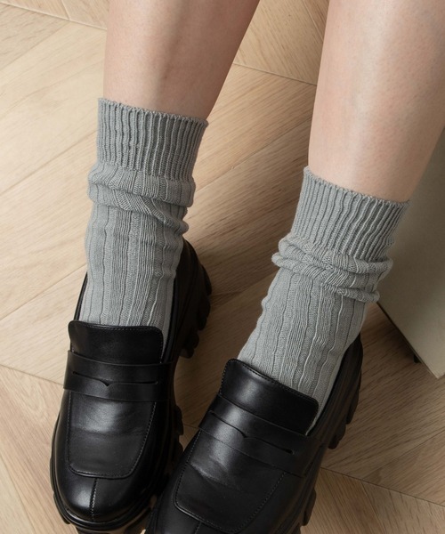 WEGO（ウィゴー）の「WEGO/ローゲージソックス（ソックス/靴下・レディース・ライトグレー/オフホワイト/ホワイト/サックスブルー/ピンク/ベージュ/ブラック・23-25cm）」の4枚目の写真