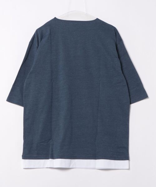 LB/S （エルビーエス）の「汗染みの目立たないTシャツ ZEROSTAIN　ゼロステイン フェイクレイヤード ビッグキーネックTシャツ 防汚 UVカット 撥水（Tシャツ/カットソー・メンズ・ミント/ホワイト/ブルー/オフホワイト/チャコールグレー・X-LARGE/MEDIUM/LARGE）」の6枚目の写真
