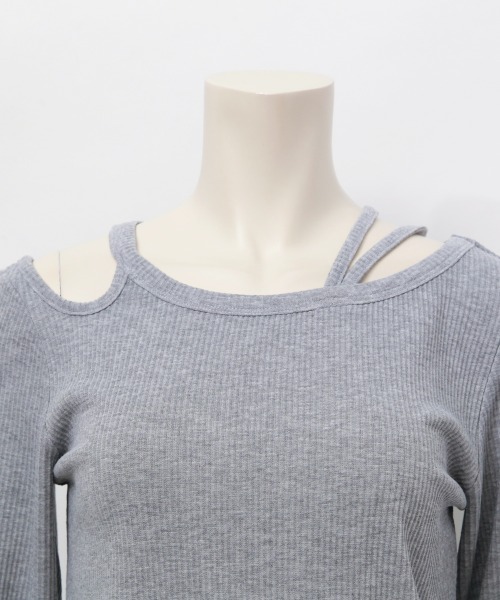 Rejoule（リジュール）の「カットアウトリブトップス（Tシャツ/カットソー・レディース・アイボリー/ブラック/グレー/ブラウン・FREE）」の15枚目の写真