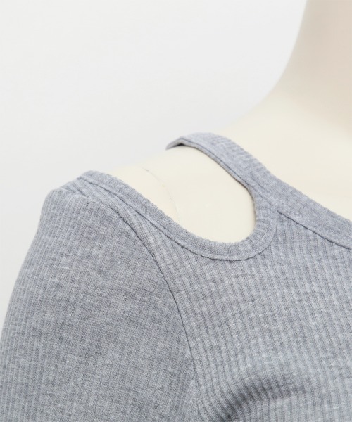 Rejoule（リジュール）の「カットアウトリブトップス（Tシャツ/カットソー・レディース・アイボリー/ブラック/グレー/ブラウン・FREE）」の17枚目の写真