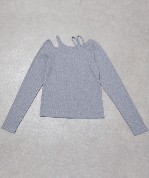 Rejoule（リジュール）の「カットアウトリブトップス（Tシャツ/カットソー・レディース・アイボリー/ブラック/グレー/ブラウン・FREE）」の18枚目の写真