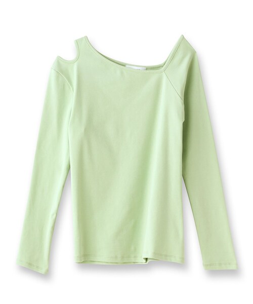 GALLEST（ギャレスト）の「◆アシンメトリ―カットアウトトップス（Tシャツ/カットソー・レディース・ブラック/ライトグリーン/ホワイト系・38）」の16枚目の写真