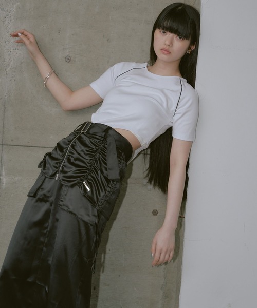 RAY CASSIN（レイカズン）の「ポケットベルト付きスカート（スカート・レディース・ブラック/ブルー/ホワイト・FREE）」の16枚目の写真