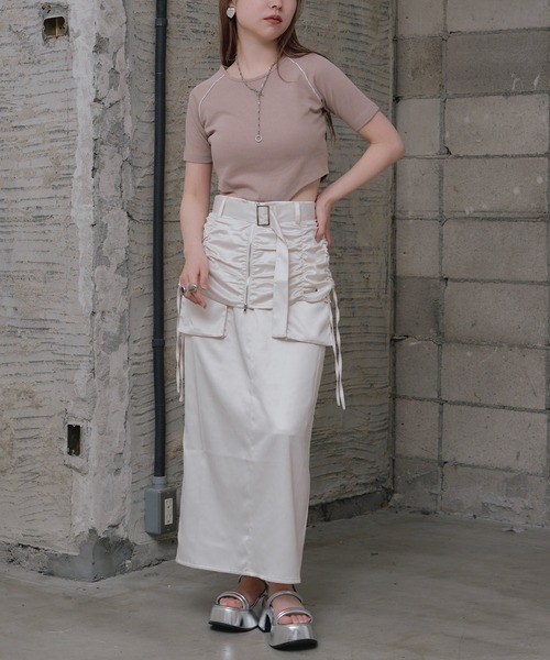 RAY CASSIN（レイカズン）の「ポケットベルト付きスカート（スカート・レディース・ブラック/ブルー/ホワイト・FREE）」の9枚目の写真