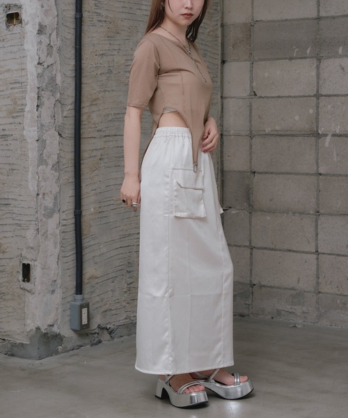 RAY CASSIN（レイカズン）の「ポケットベルト付きスカート（スカート・レディース・ブラック/ブルー/ホワイト・FREE）」の14枚目の写真