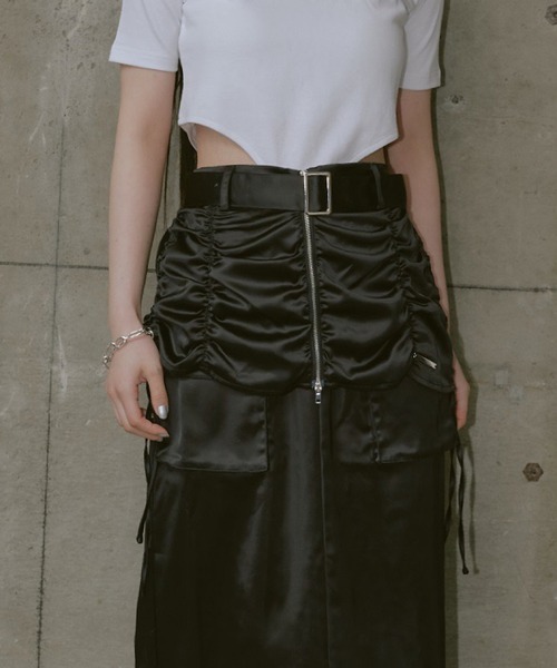 RAY CASSIN（レイカズン）の「ポケットベルト付きスカート（スカート・レディース・ブラック/ブルー/ホワイト・FREE）」の21枚目の写真