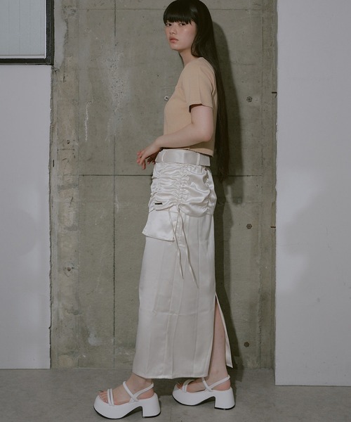 RAY CASSIN（レイカズン）の「ポケットベルト付きスカート（スカート・レディース・ブラック/ブルー/ホワイト・FREE）」の5枚目の写真