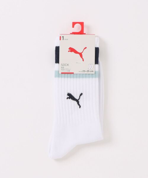 PUMA(プーマ)の「PUMA プーマ ユニセックス プーマ ペア ファッション ソックス(ソックス/靴下・メンズ・ホワイト×ネイビー/パープル・27.0cm/25.0cm/23.0cm)」の3枚目の写真