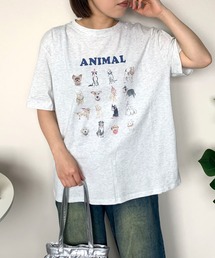アニマルプリント半袖ビッグTシャツ