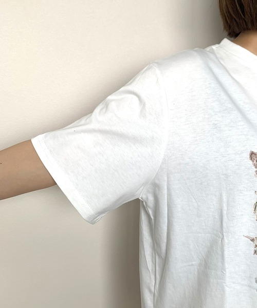 CRB（シーアールビー）の「アニマルプリント半袖ビッグTシャツ（Tシャツ/カットソー・レディース・オフホワイト/オートミール/チャコール・F）」の11枚目の写真