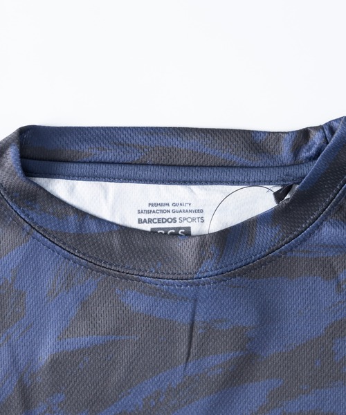 NYLAUS（ナイラス）の「吸汗速乾 総柄プリント ドライメッシュ 半袖Tシャツ / イージーショートパンツ セットアップ（スポーツグッズ・メンズ・チャコール/ネイビー/ブラック/グレー・LL/M/L）」の5枚目の写真