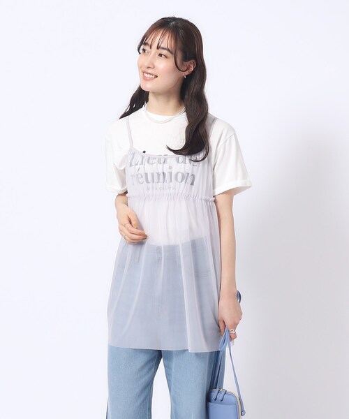 Cutie Blonde(キューティーブロンド)の「◆【2点セット】チュールキャミソール+ロゴTシャツ(Tシャツ/カットソー・レディース・ブラック/ライトグレー・02/03/04)」の10枚目の写真