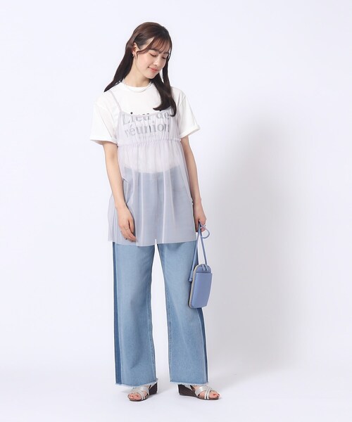 Cutie Blonde(キューティーブロンド)の「◆【2点セット】チュールキャミソール+ロゴTシャツ(Tシャツ/カットソー・レディース・ブラック/ライトグレー・02/03/04)」の14枚目の写真