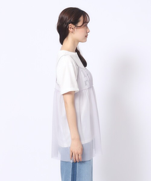 Cutie Blonde(キューティーブロンド)の「◆【2点セット】チュールキャミソール+ロゴTシャツ(Tシャツ/カットソー・レディース・ブラック/ライトグレー・02/03/04)」の18枚目の写真