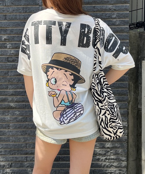 GLAMOROUS JANE(グラマラスジェーン)の「バックプリントBETTTY BOOPビックTシャツ(Tシャツ/カットソー・レディース・モスグリーン/ブラック/オフホワイト・FREE)」の5枚目の写真